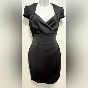 Guess Black Asymmetrical Wrap Mini Dress